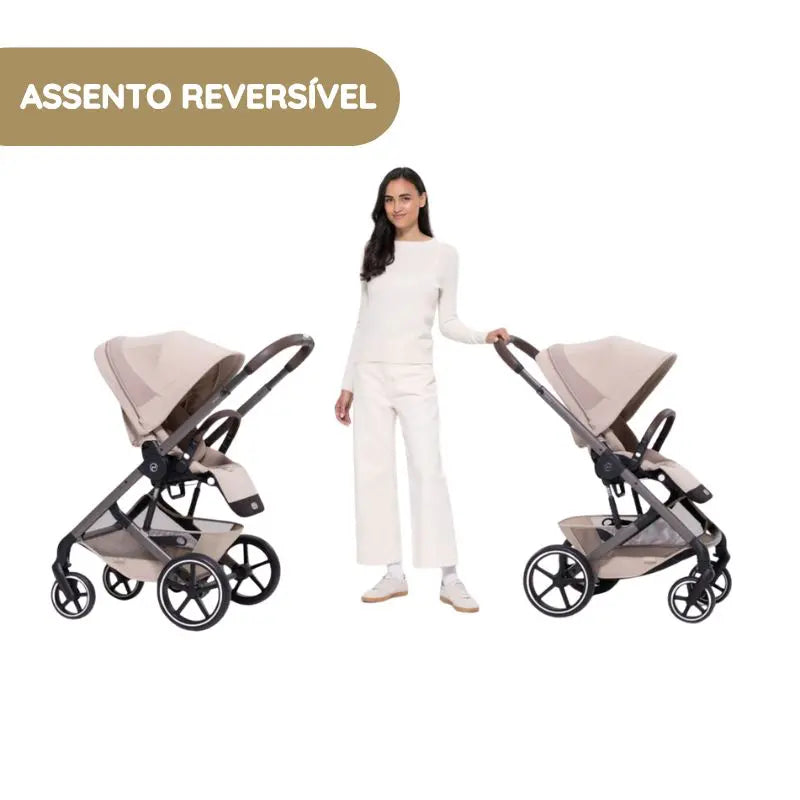 Cybex Balios S Lux Carrinho de Bebé com Alcofa Dobrável - Chocolate Brown