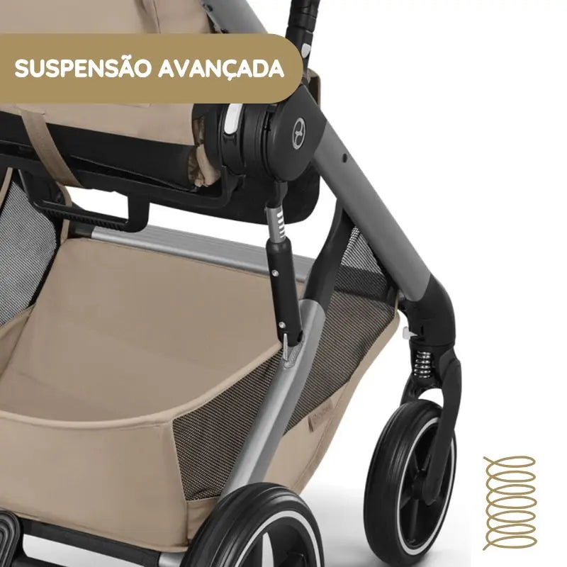 Cybex Balios S Lux Carrinho de Bebé com Alcofa Dobrável - Chocolate Brown