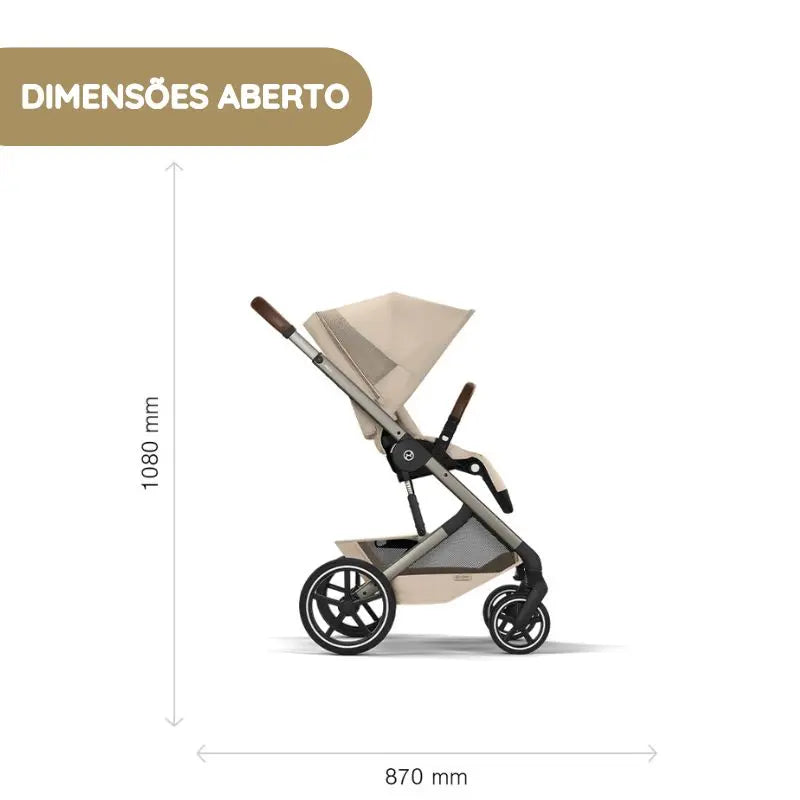 Cybex Balios S Lux Carrinho de Bebé com Alcofa Dobrável - Chocolate Brown