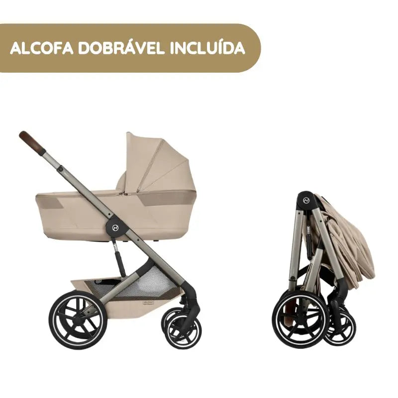 Cybex Balios S Lux Carrinho de Bebé com Alcofa Dobrável - Chocolate Brown