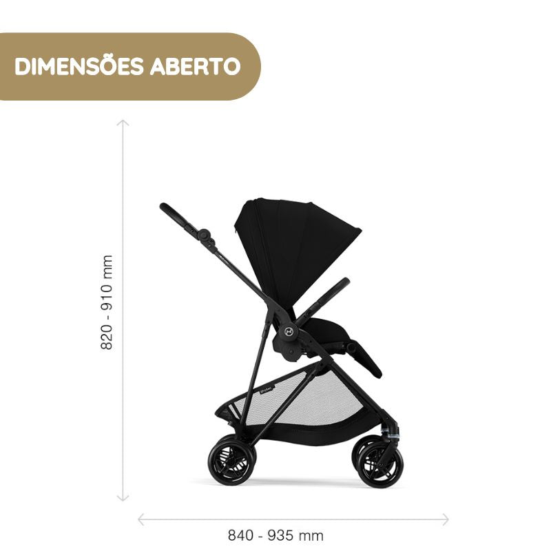 Cybex Melio Carbon Carrinho de Bebé - Dune Grey