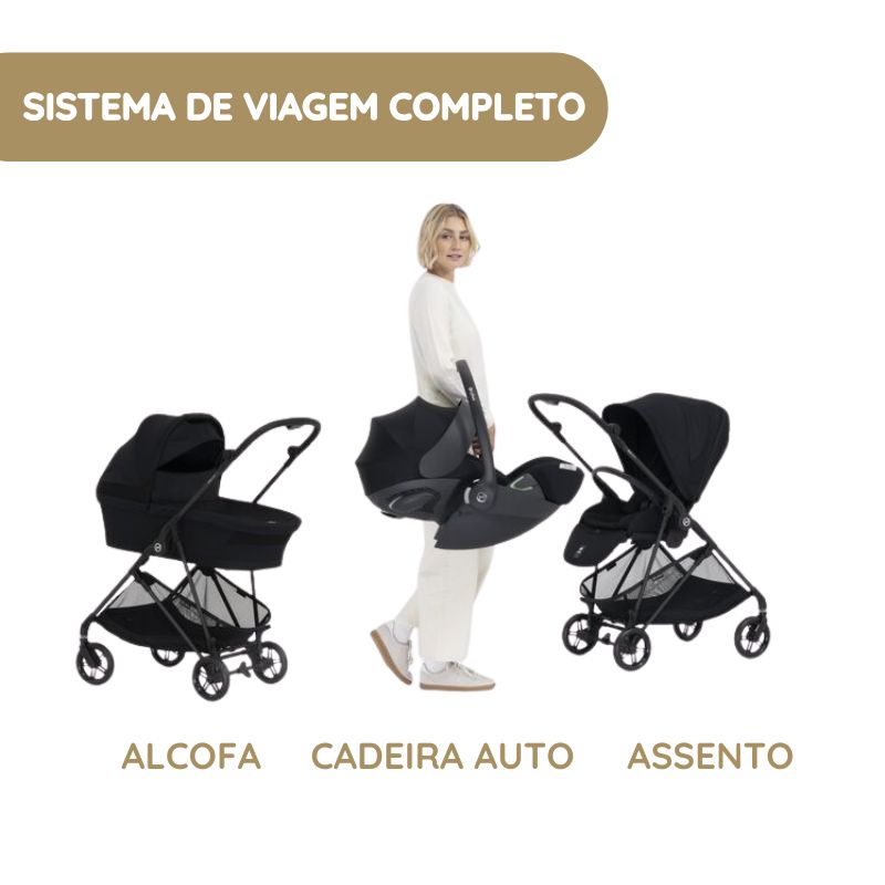 Cybex Melio Carbon Carrinho de Bebé - Almond Beige