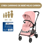 Cybex Melio Carbon Carrinho de Bebé - Candy Pink