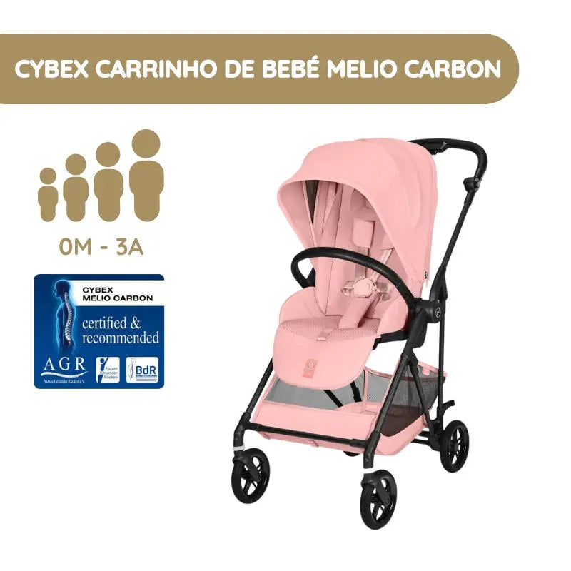 Cybex Melio Carbon Carrinho de Bebé - Candy Pink