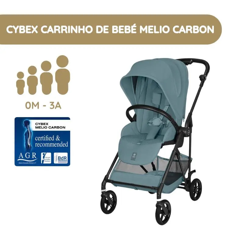 Cybex Melio Carbon Carrinho de Bebé - Stormy Blue