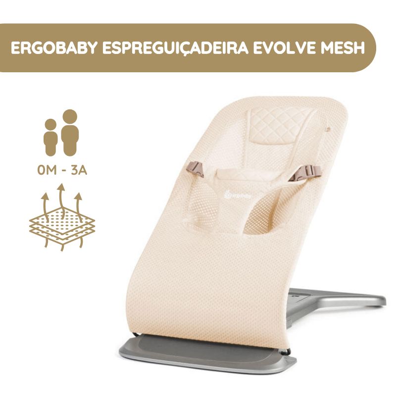 Ergobaby Espreguiçadeira Evolve Mesh - Crema