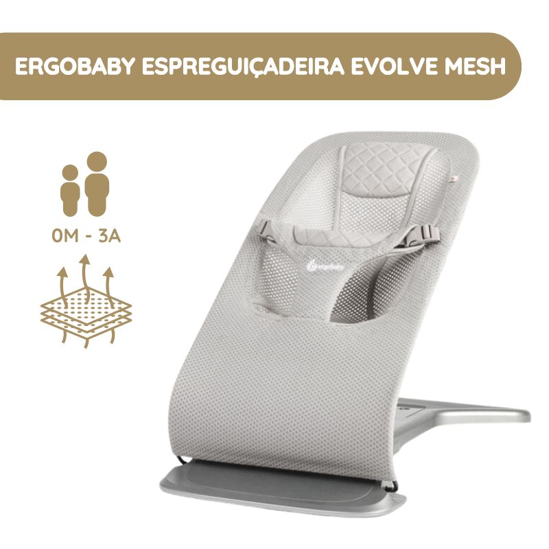 Ergobaby Espreguiçadeira Evolve Mesh - Gris Claro