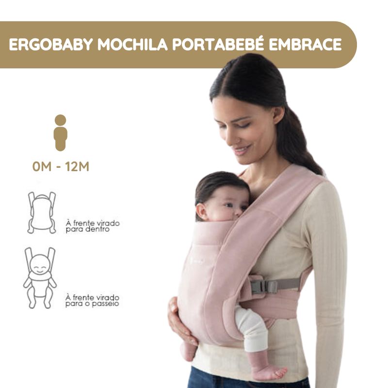 Ergobaby Mochila Portabebé Embrace - Rosa