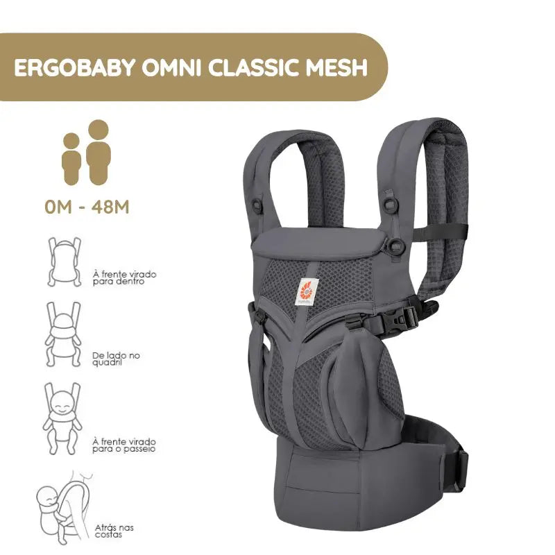 Ergobaby Mochila Portabebé Omni Classic Mesh - Charcoal Grey