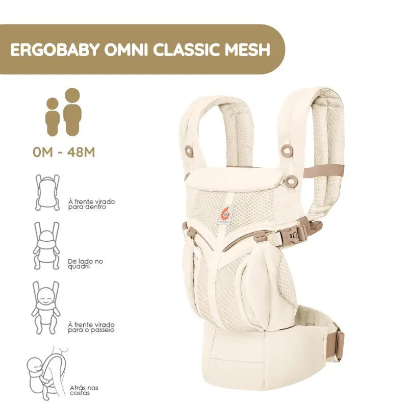 Ergobaby Mochila Portabebé Omni Classic Mesh - Luminous Ivory