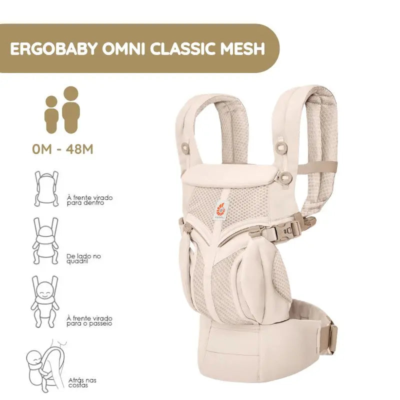 Ergobaby Mochila Portabebé Omni Classic Mesh - Natural Beige