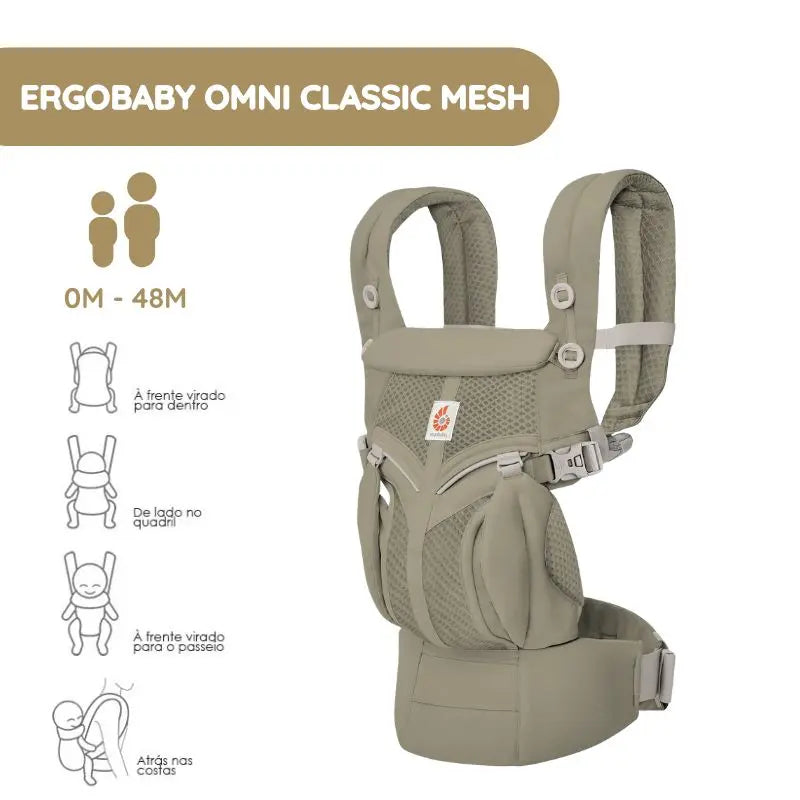 Ergobaby Mochila Portabebé Omni Classic Mesh - Soft Olive