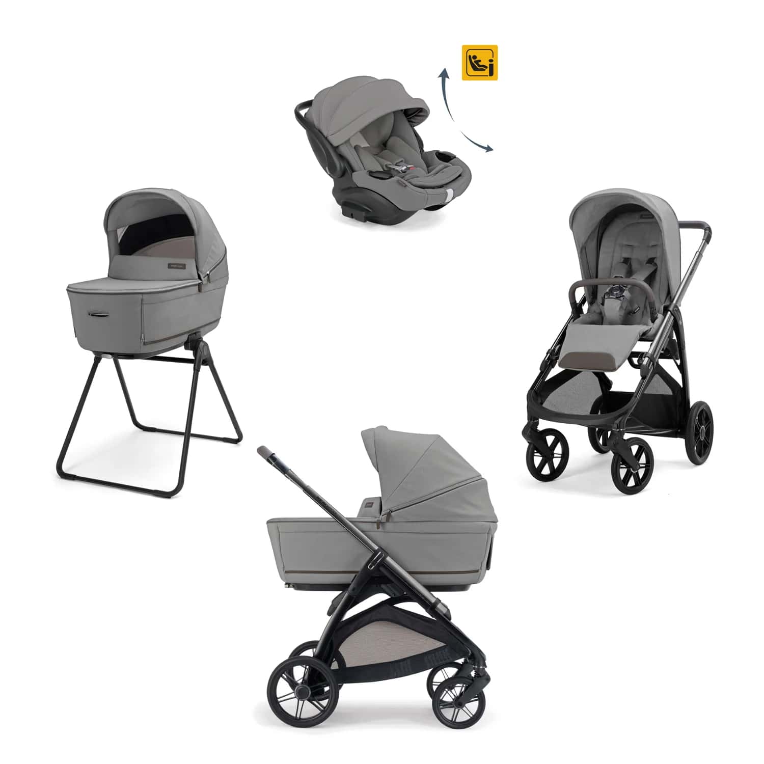 Inglesina System Quattro Aptica Darwin Recline Evo - Crystal Grey