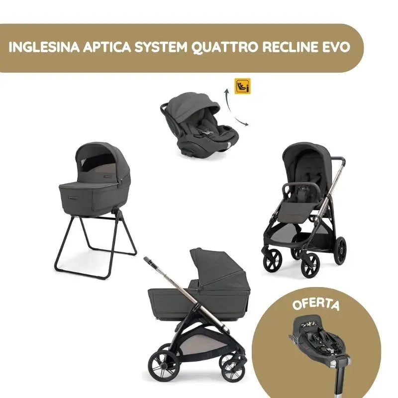 Inglesina System Quattro Aptica Darwin Recline Evo - Marble Grey