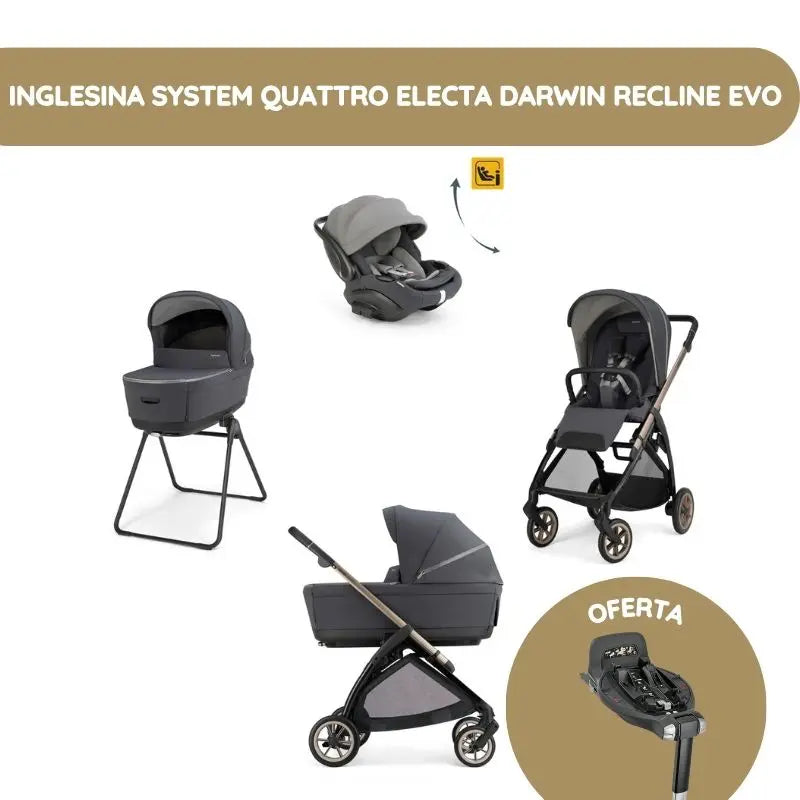 Inglesina System Quattro Electa Darwin Recline Evo - Garage Grey