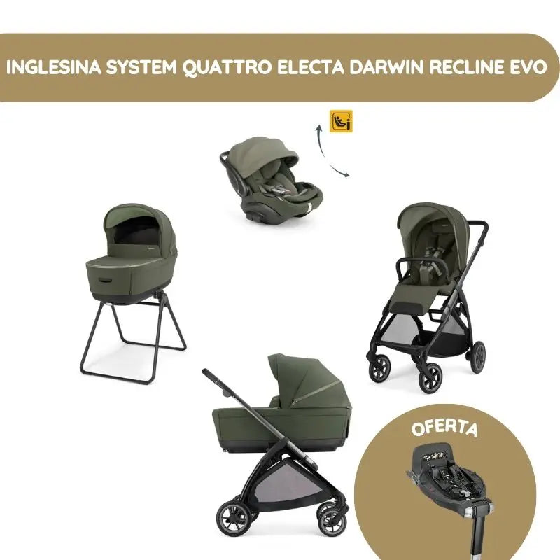 Inglesina System Quattro Electa Darwin Recline Evo - Loft Green