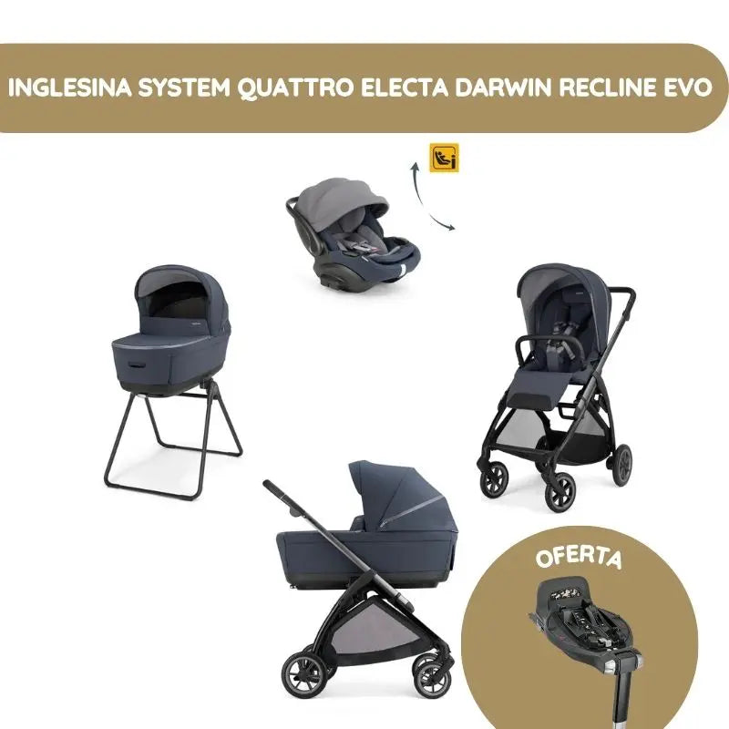 Inglesina System Quattro Electa Darwin Recline Evo - Rooftop Blue