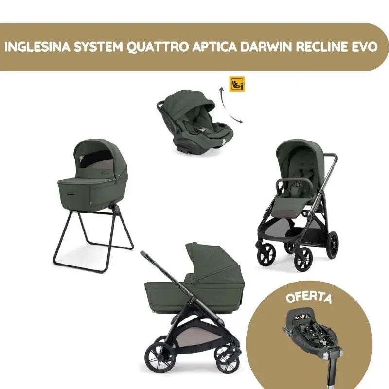 Inglesina System Quattro Aptica Darwin Recline Evo - Ivy Green