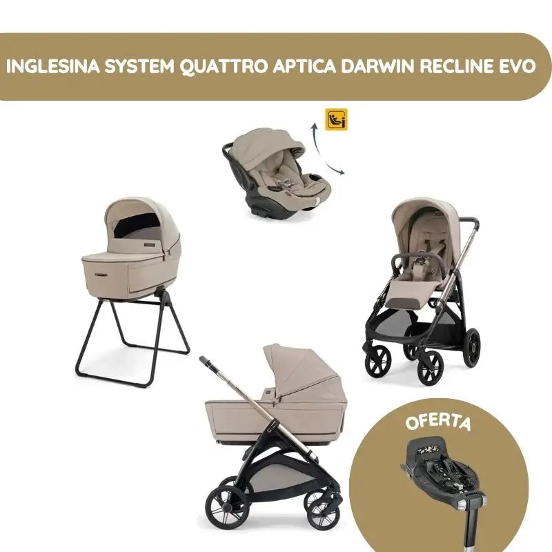 Inglesina System Quattro Aptica Darwin Recline Evo - Vicuna Beige