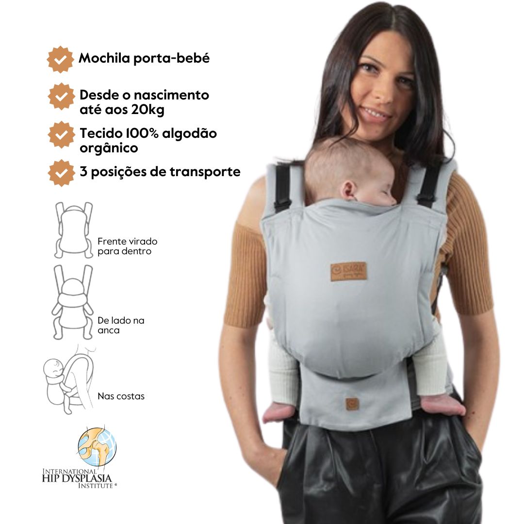 Isara Mochila Portabebé Quick Full Buckle One size - Pearl Grey