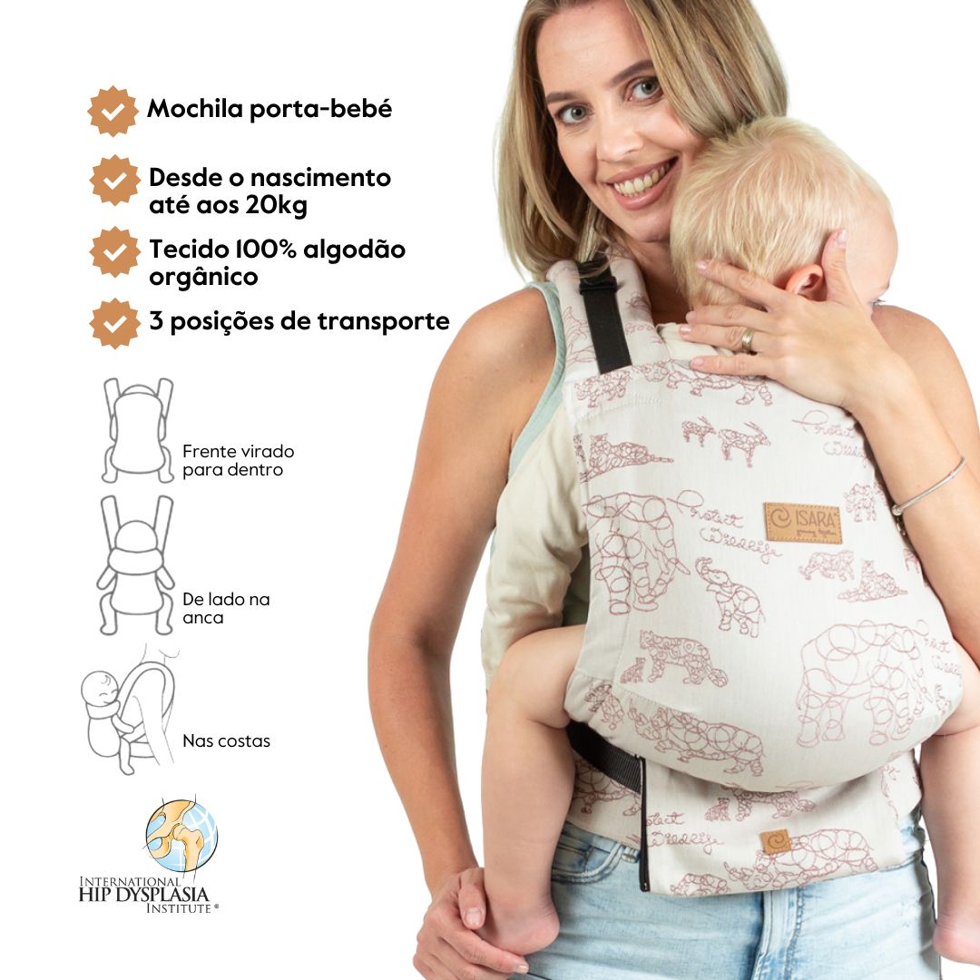 Isara Mochila Portabebé Quick Full Buckle V2 - Wildlife Sandy