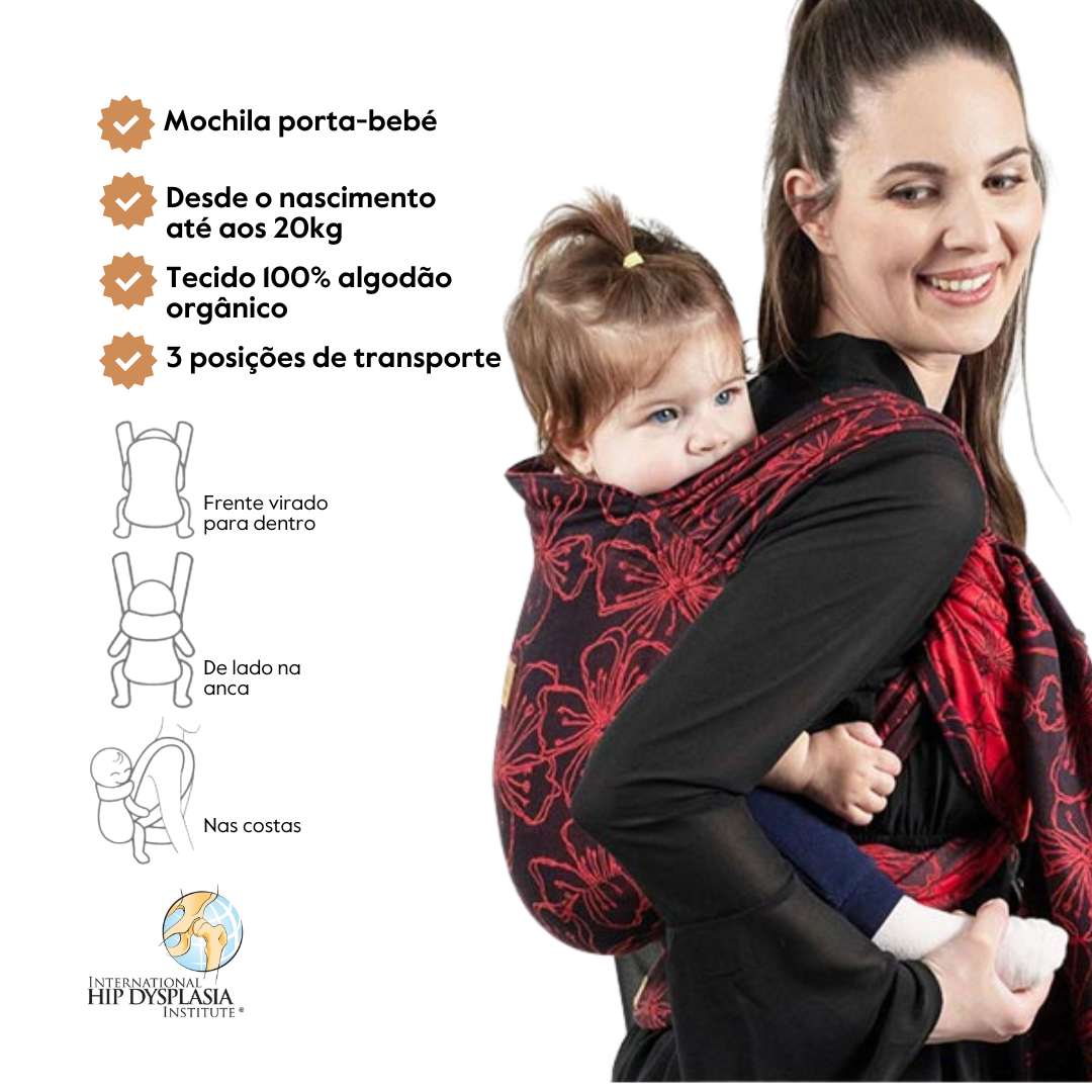 Isara Mochila Portabebé QuickTie One Size - Bloom in Noir