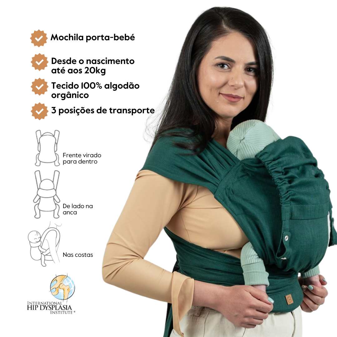 Isara Mochila Portabebé QuickTie One Size - Evergreen Linen