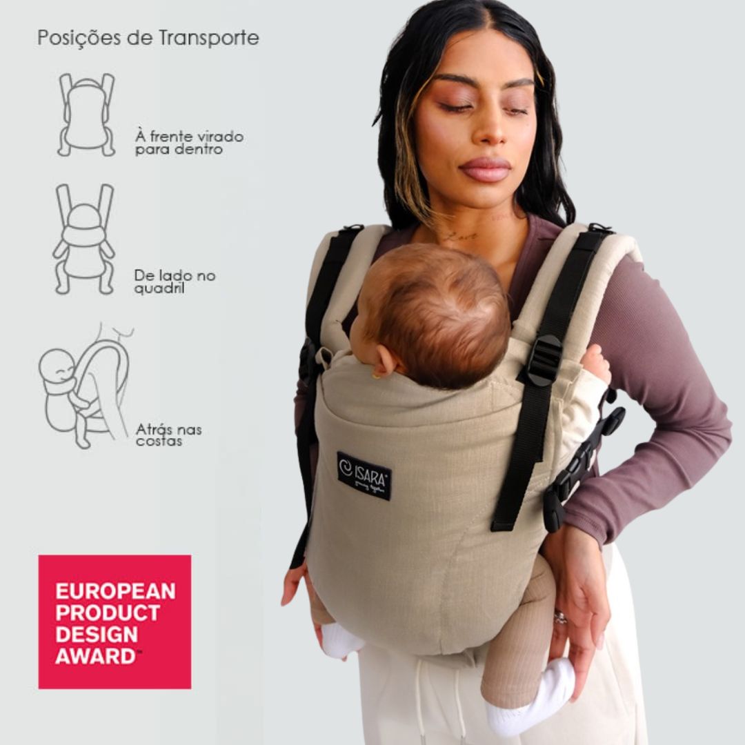 Isara Mochila Portabebé The ONE One size - Sandstone Linen