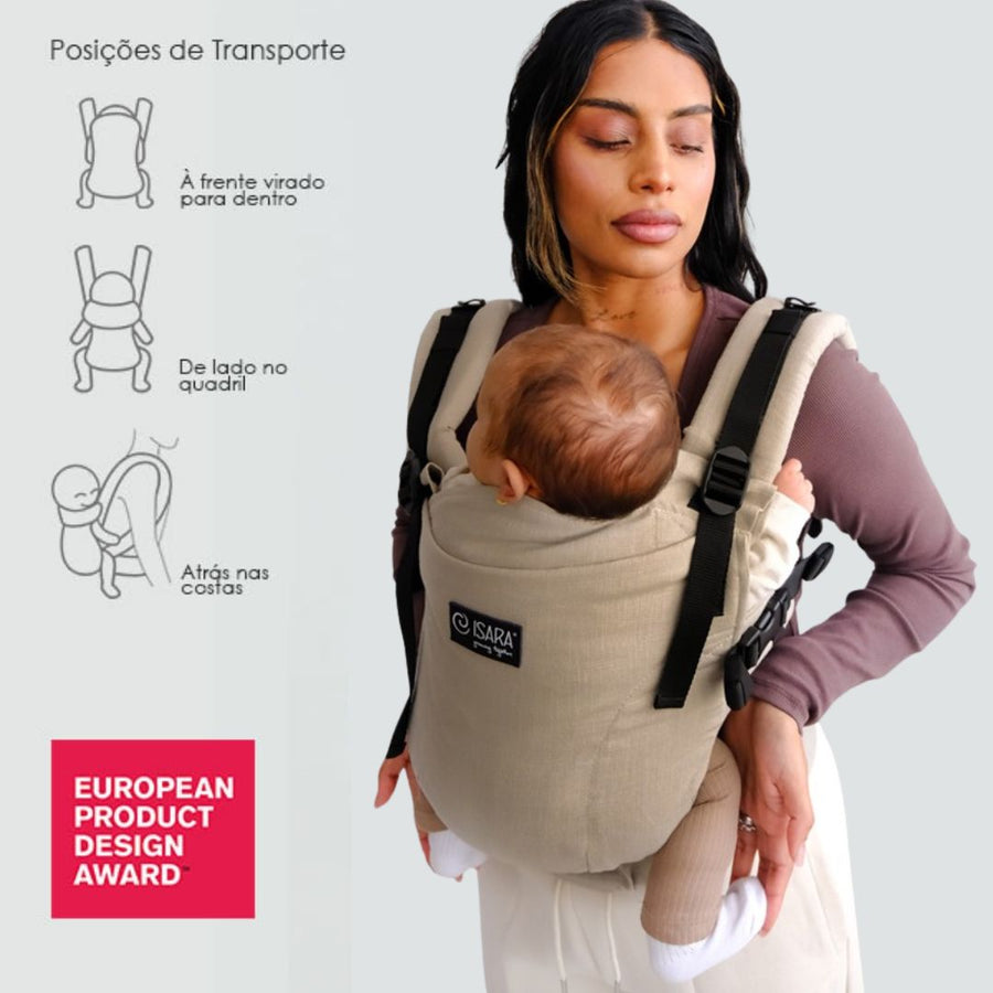 Isara Mochila Portabebé The ONE One size - Sandstone Linen