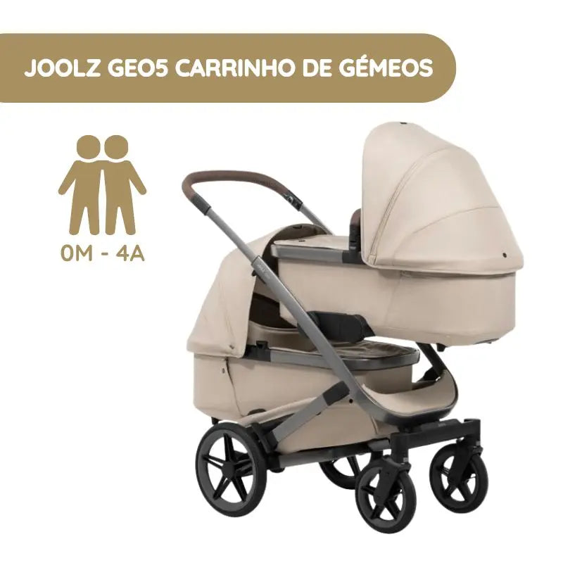 Joolz Geo5 Carrinho de Gémeos - Sandy taupe