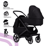 Joolz Geo3 Carrinho de Bebé (Twin) - Para gémeos ou dois bebés dos 0 aos 4 anos - Space black