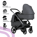 Joolz Geo3 Carrinho de Bebé (Twin) - Para gémeos ou dois bebés dos 0 aos 4 anos - Stone grey