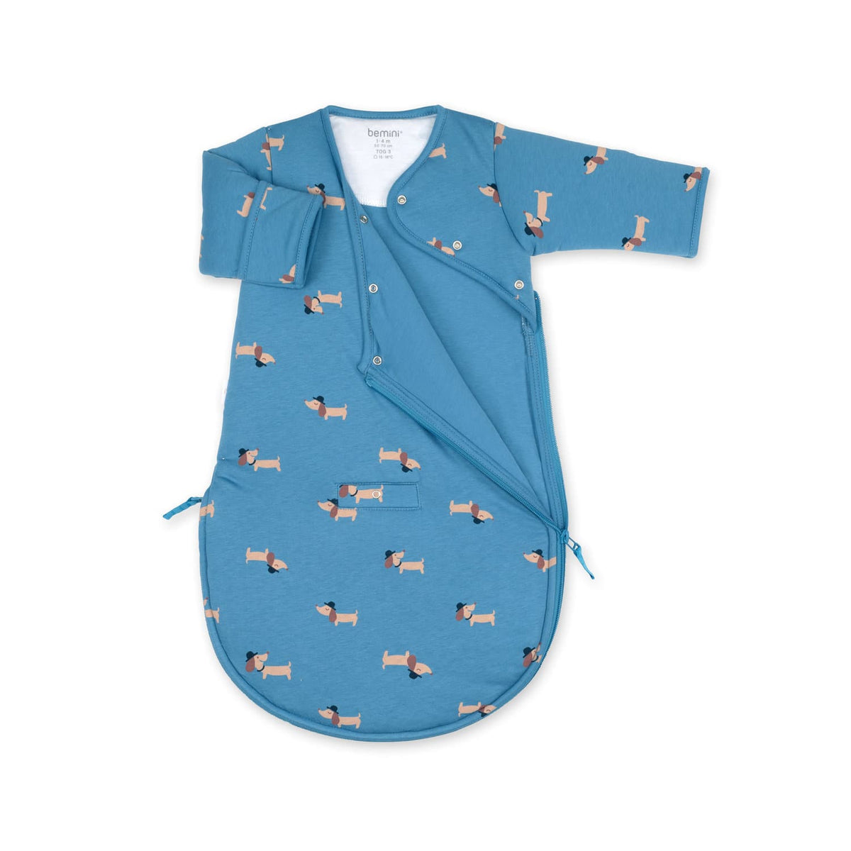 Bemini Saco de Dormir 1-4m (tog 3) - Print wouff Turquoise
