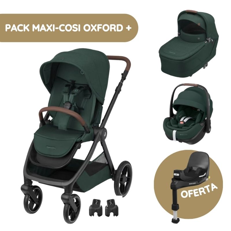 Maxi-Cosi Carrinho de Passeio Oxford Plus + Pebble 360 Pro2 + Base FamilyFix 360 Pro - Twillic Green
