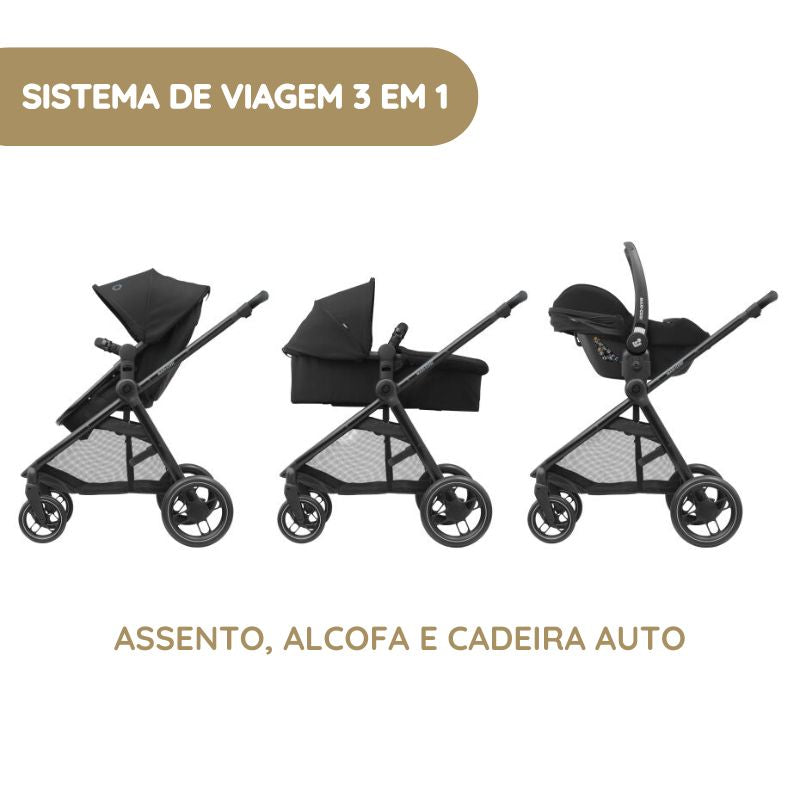 Maxi-Cosi Carrinho de Bebé Zelia 3 - Essential Graphite