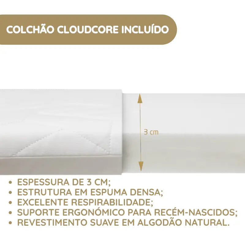 Colchão CloudCore: conforto de sono superior para o seu filho