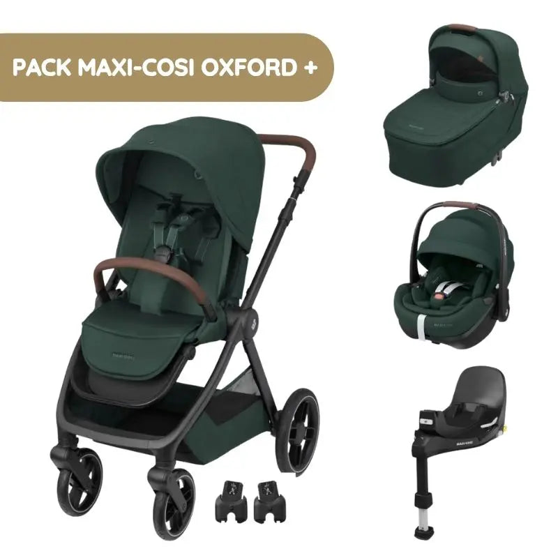 Maxi-Cosi Carrinho de Passeio Oxford Plus + Pebble 360 Pro2 + Base FamilyFix 360 Pro - Twillic Green