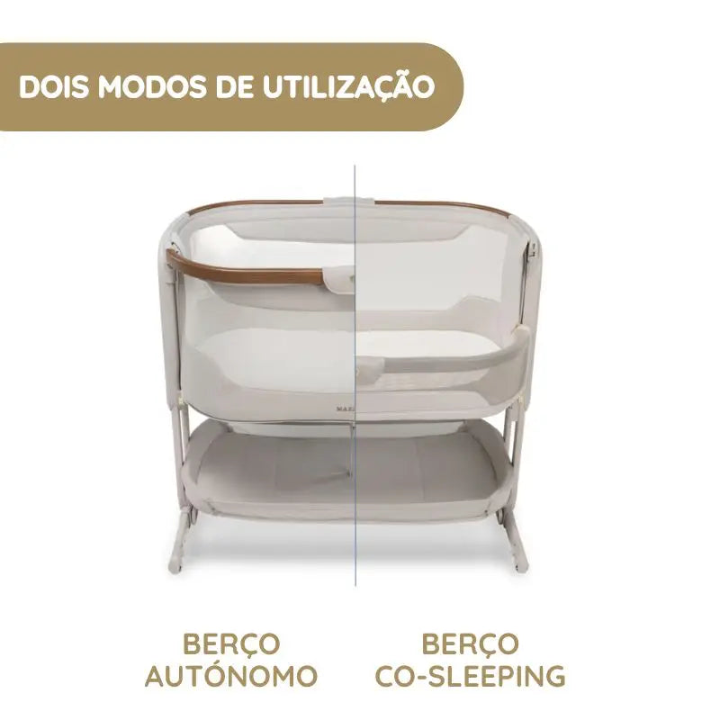 Berço Co-Sleeper e Berço Autónomo num Só Movimento