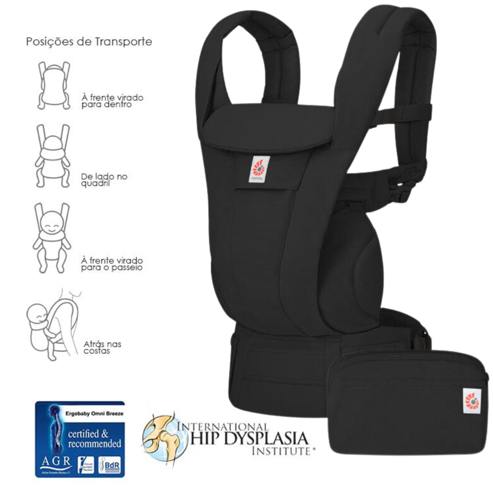 Mochila Porta-bebés Omni Deluxe Algodão da Ergobaby - Onyx Black