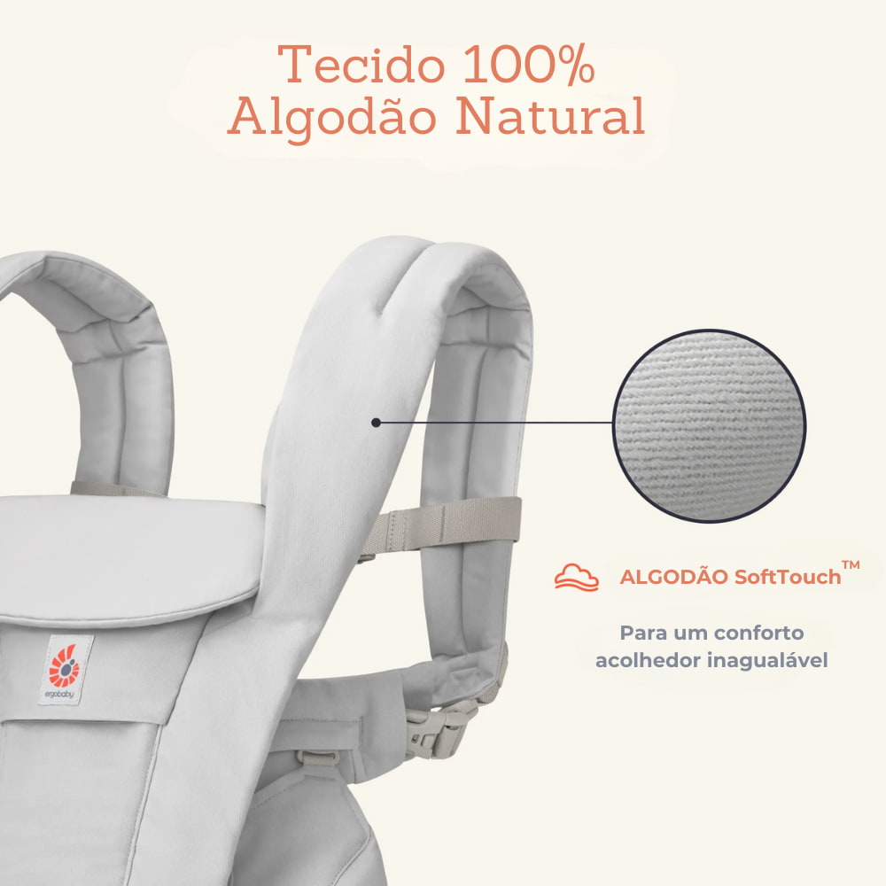 Mochila Porta-bebés Omni Deluxe Algodão da Ergobaby - Pearl Grey