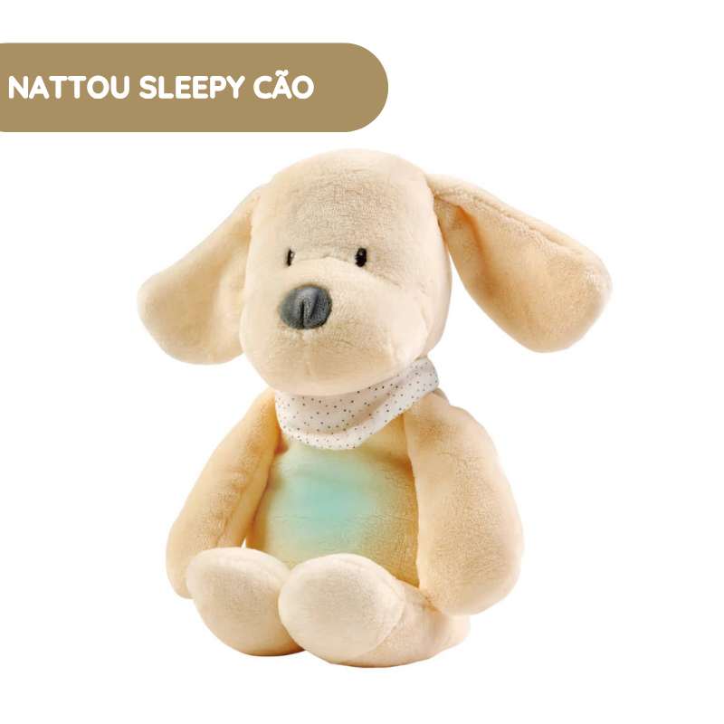 Nattou Sleepy Cão - Peluche com Luz de Presença - Vanilla