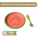 Oli & Carol Prato e Colher em Madeira Melancia