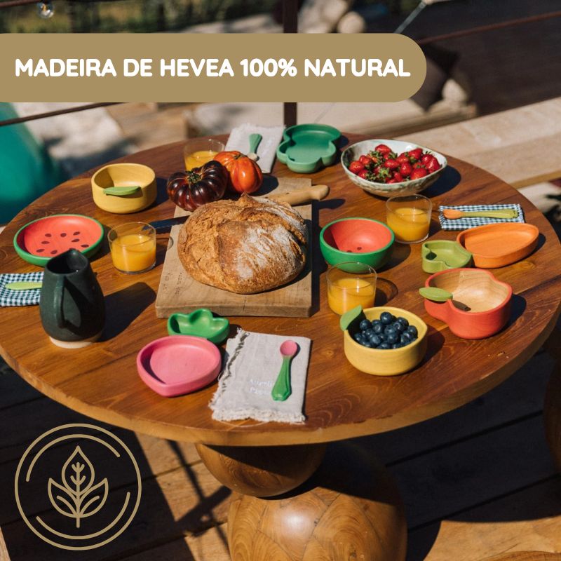Oli & Carol Taça e Colher em Madeira Melancia