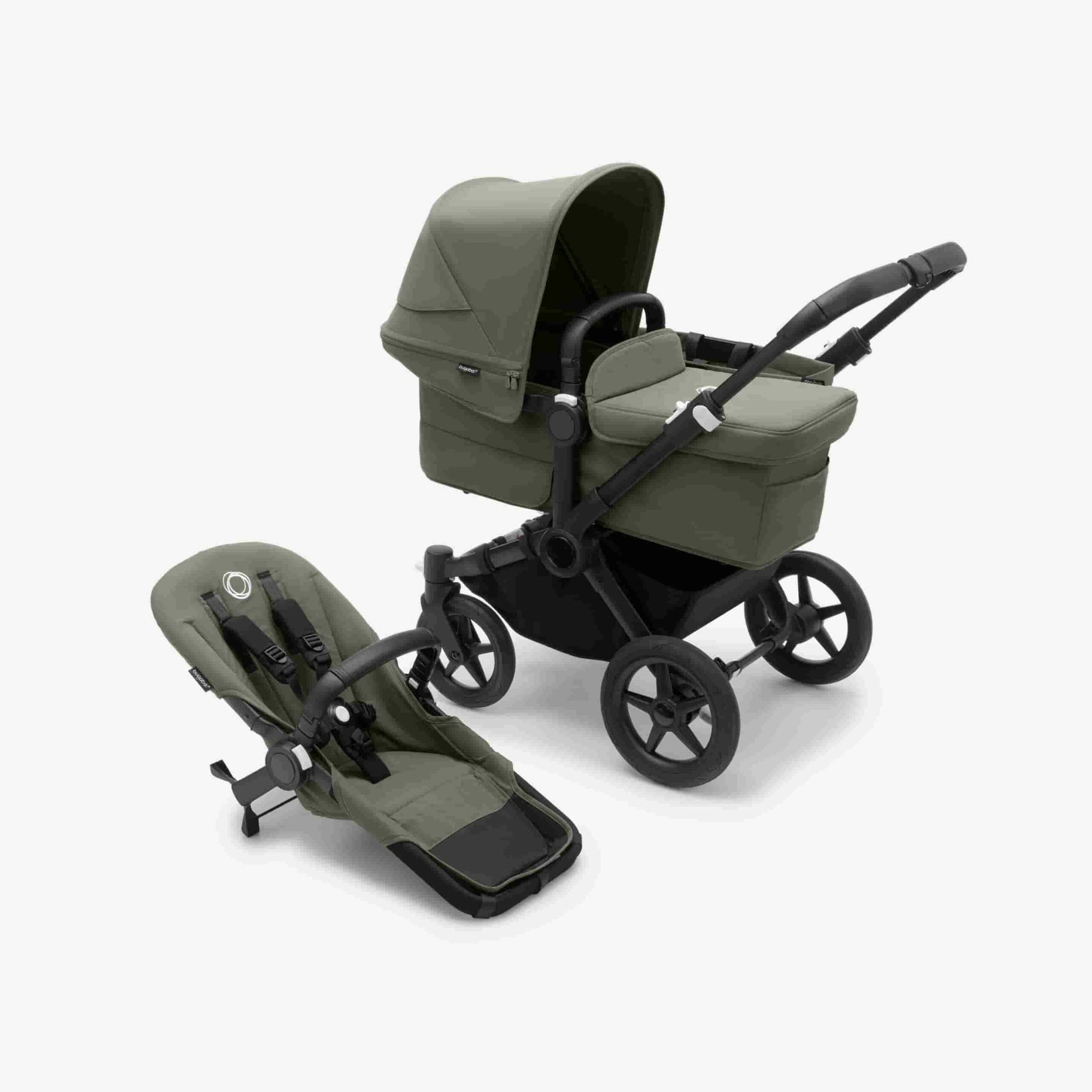 Carrinho de Bebé Donkey 5 Mono Completo da Bugaboo - Cresce com a família - Black/Forest Green