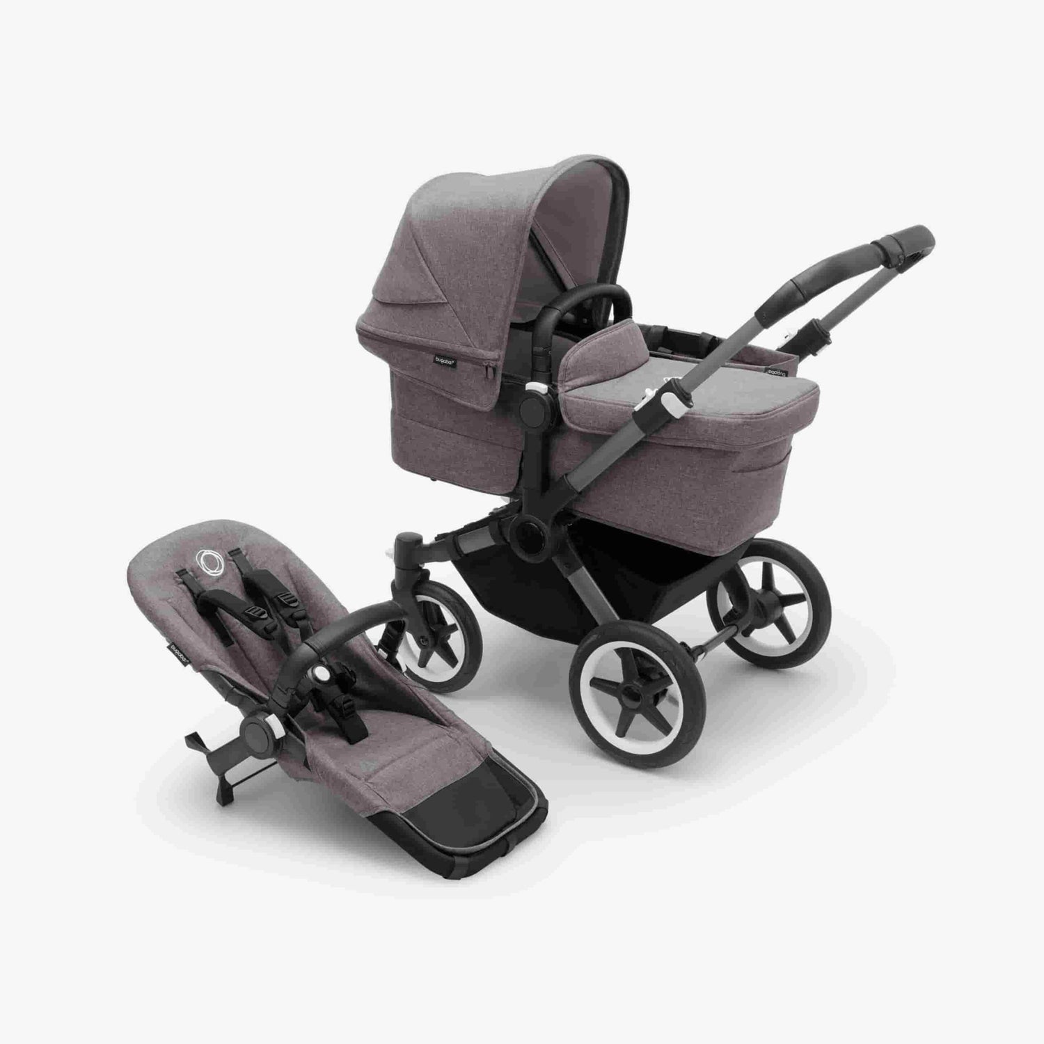 Carrinho de Bebé Donkey 5 Mono Completo da Bugaboo - Cresce com a família - Graphite/Gris Melange