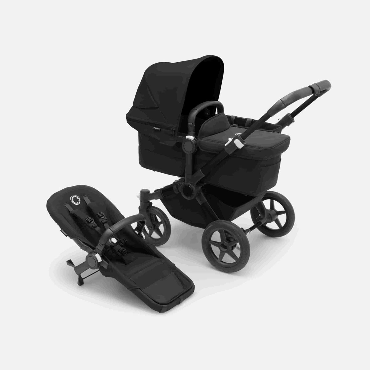 Carrinho de Bebé Donkey 5 Mono Completo da Bugaboo - Cresce com a família - Black/Midnight Black