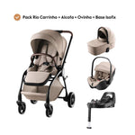 Pack Rio Carrinho de Bebé + Alcofa + Ovinho Baby-Safe Pro + Base Isofix Vario 5Z da Britax Römer - Style Teak