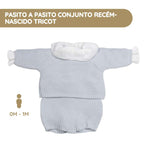 Pasito a Pasito Conjunto Recém-nascido Tricot 0-1M/56 cm - Azul