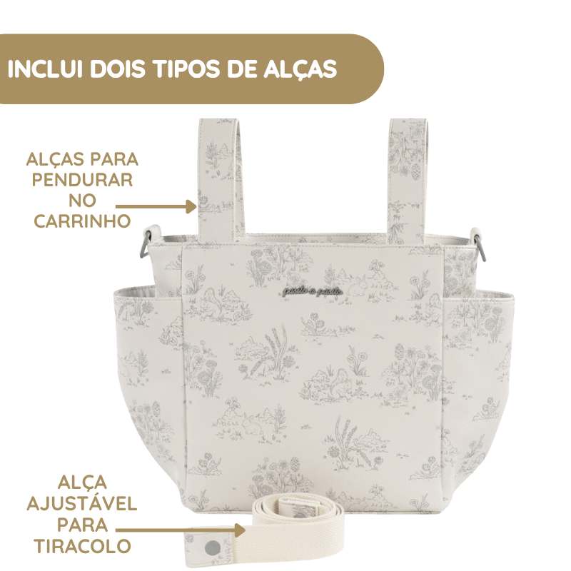 Pasito a Pasito Mala Tiracolo Toile de Jouy - Cream