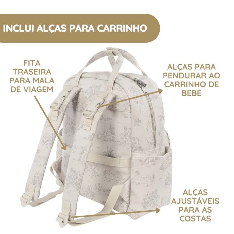 Pasito a Pasito Mochila Toile de Jouy - Cream